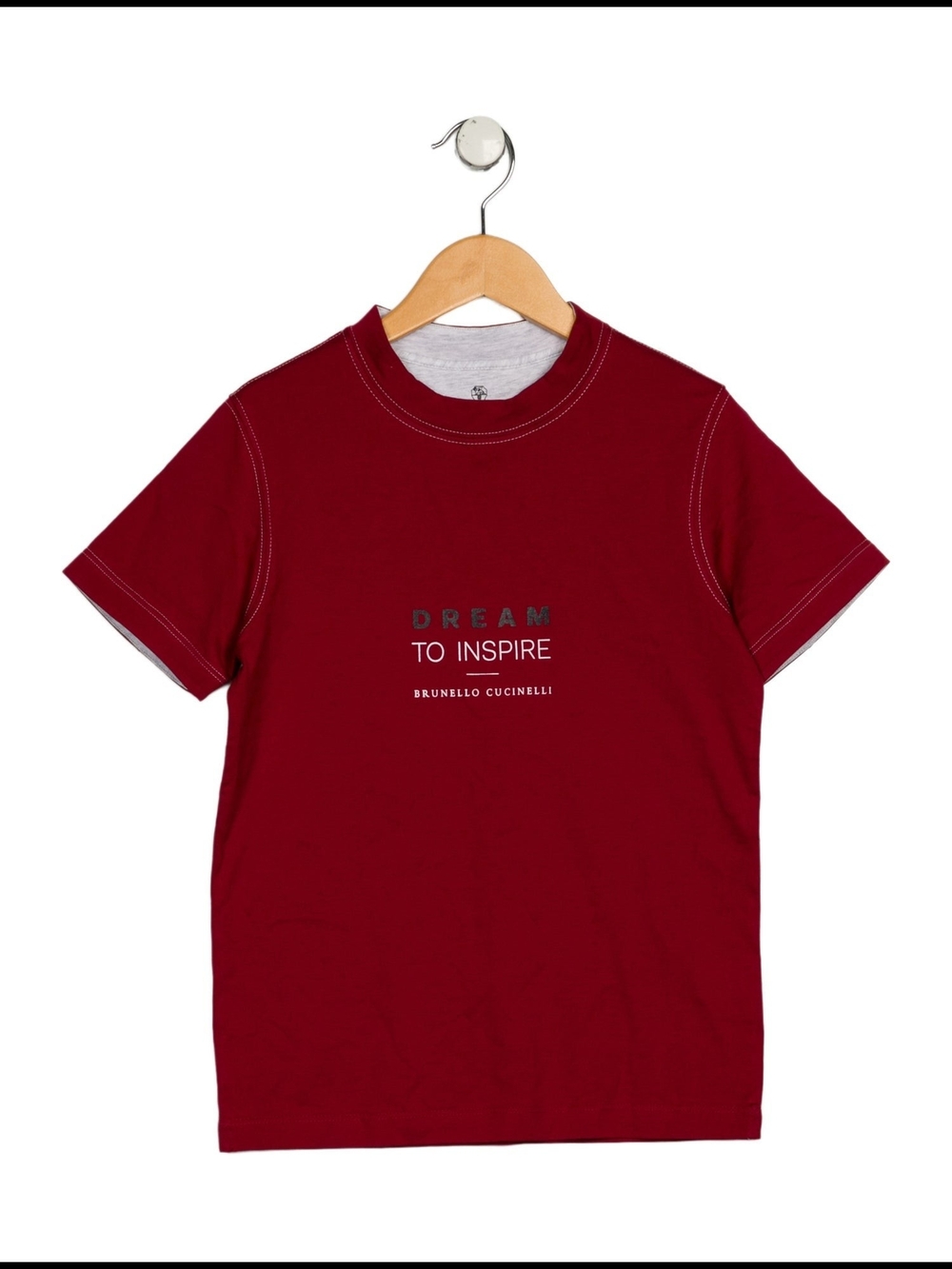 Brunello Cucinelli boy kids Red 'Dream To Inspire' Short-Sleeve Tee